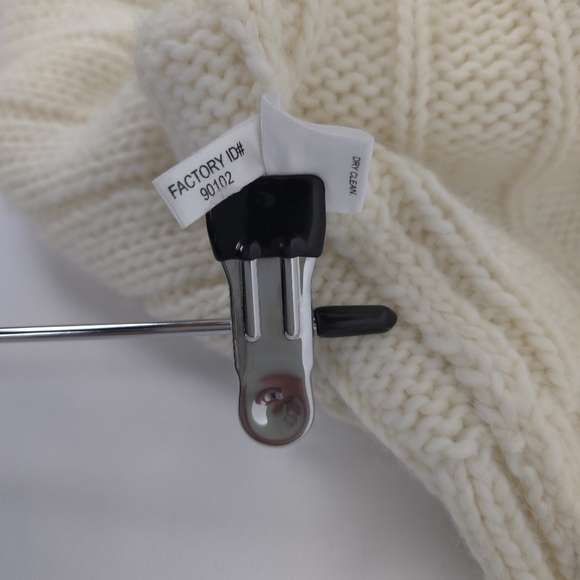 Express Cable Knit Cream Baby Doll Alpaca/wool Blend Hooded Sweater Size L - Picture 8 of 10